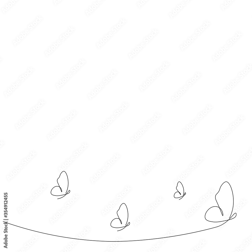 Obraz premium Summer background with butterfly vector illustration