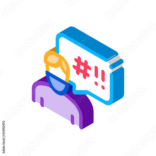 masked man requirements icon vector. isometric masked man requirements sign. color isolated symbol illustration