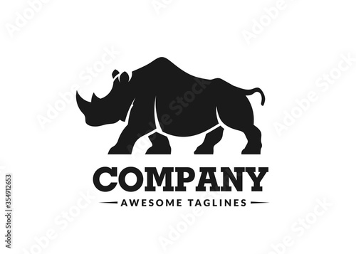 simple modern rhino logo vector illustration