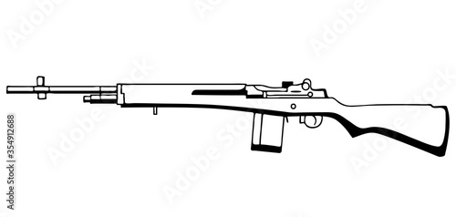M14 rifle. American select-fire rifle.