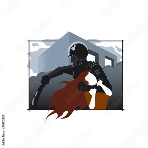 Police violence against civilians. Suppression of rallies. Vector illustration