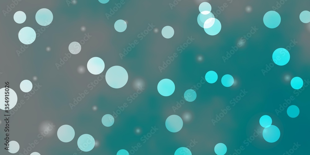 Light BLUE vector texture with circles, stars. Illustration with set of colorful abstract spheres, stars. Design for posters, banners.