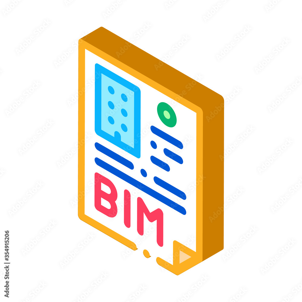report on building information modeling icon vector. isometric report ...