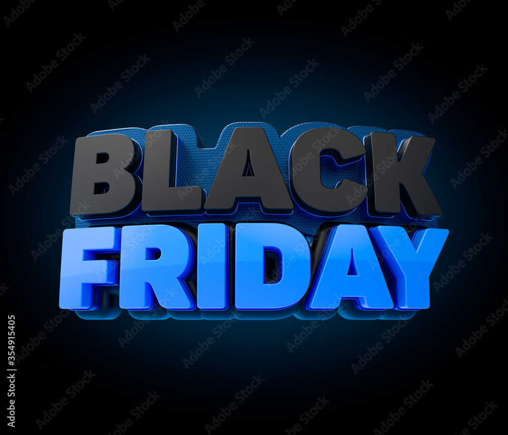 Black Friday 3D title 3D Render illustration banner sign design Black Friday 3D title 3D Render illustration banner sign design