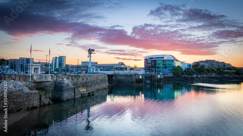 Canvastavla Purple Sunrise of Sutton Harbour, Plymouth, UK