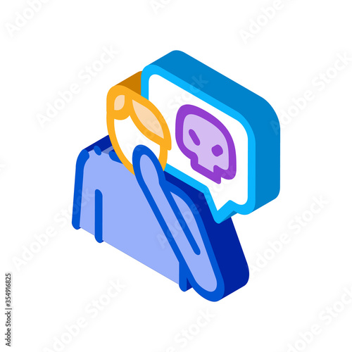 bully man icon vector. isometric bully man sign. color isolated symbol illustration