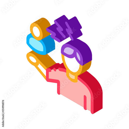 discussion and condemnation of man icon vector. isometric discussion and condemnation of man sign. color isolated symbol illustration