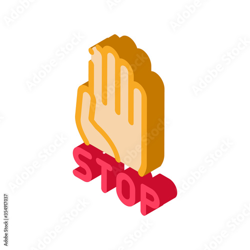 stop bullying icon vector. isometric stop bullying sign. color isolated symbol illustration