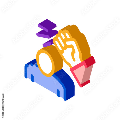 beating man icon vector. isometric beating man sign. color isolated symbol illustration