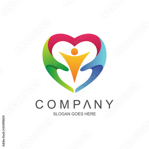 Hands and people logo in vector