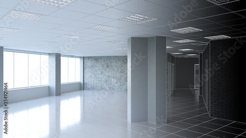 empty pavilion  interior visualization  3D illustration