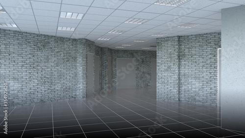 empty pavilion, interior visualization, 3D illustration