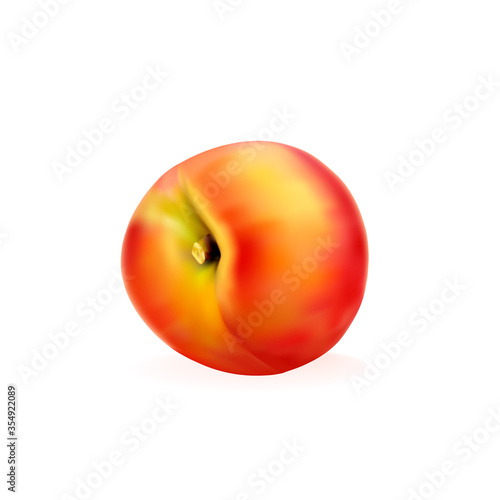 Fresh peach isolated on white background