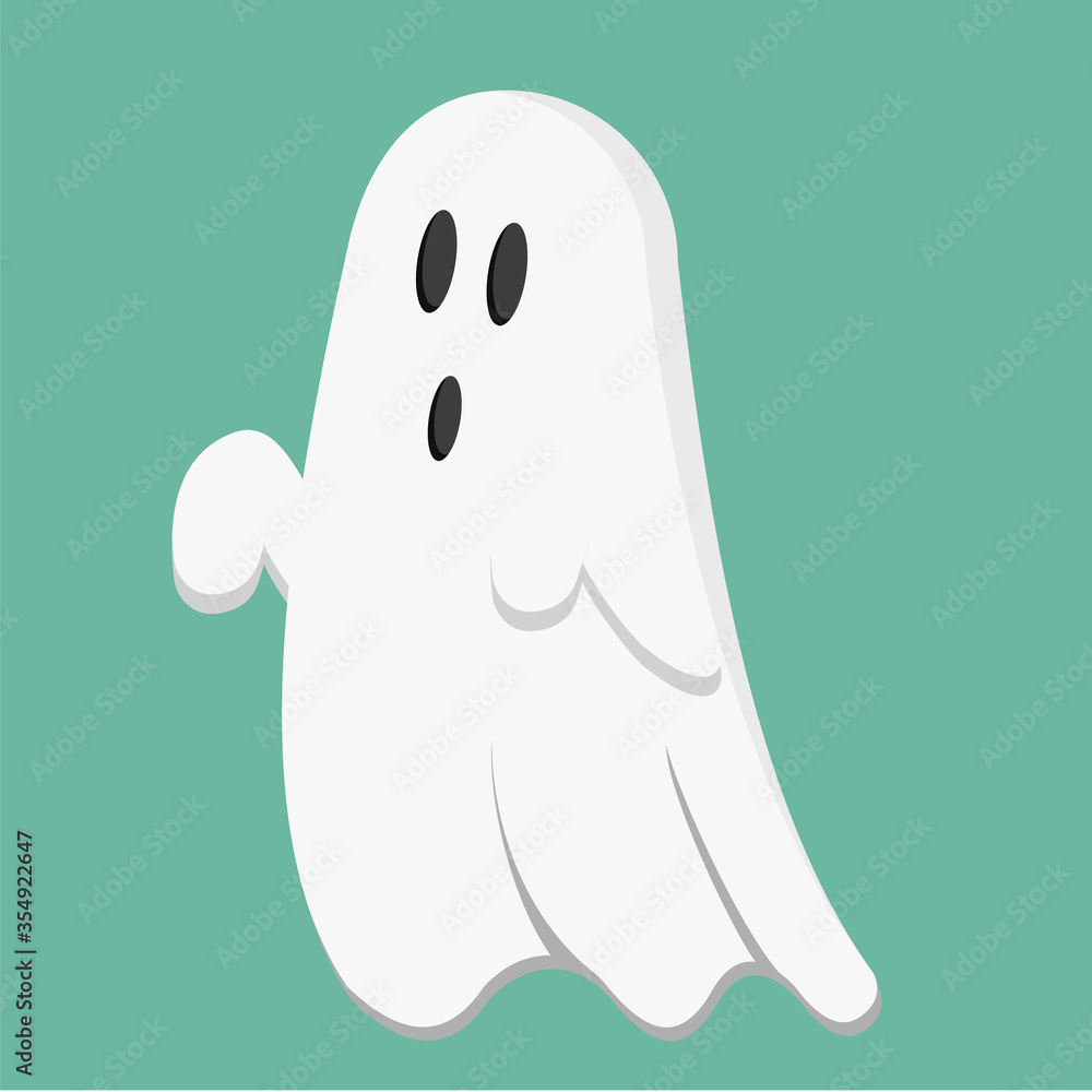 A cute ghost that flies above the ground for Halloween A cute ghost that flies above the ground for Halloween