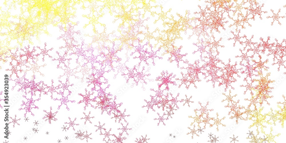 Light Pink, Yellow vector texture with curves.