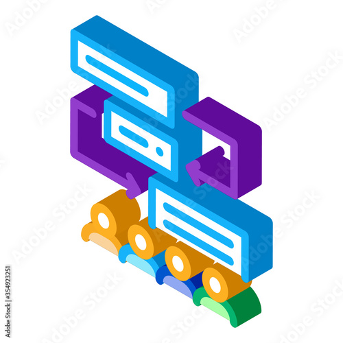 replacement components of algorithm icon vector. isometric replacement components of algorithm sign. color isolated symbol illustration