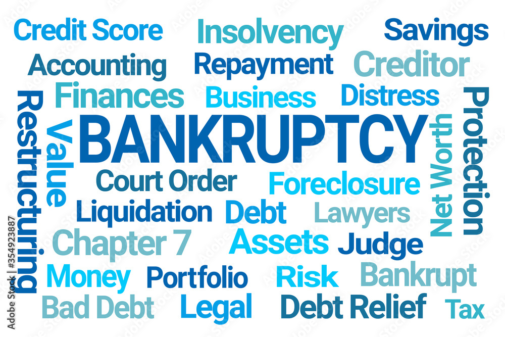 Bankruptcy Word Cloud on White Background