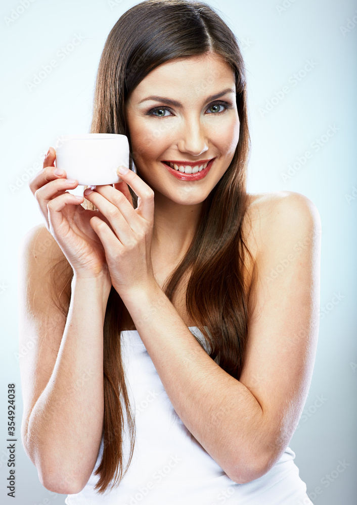beauty style close up face portrait of young woman beauty style close up face portrait of young woman