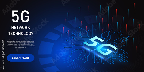 Concept 5G technology isometric design.