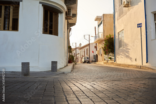 paving stones street of Larnaka in Cyprus