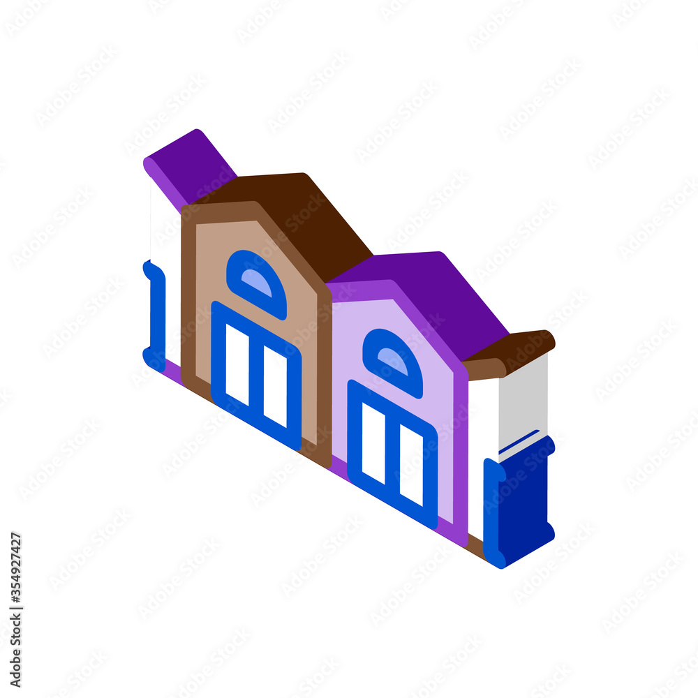 garage network icon vector. isometric garage network sign. color isolated symbol illustration garage network icon vector. isometric garage network sign. color isolated symbol illustration