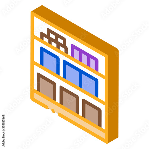 basement cellar icon vector. isometric basement cellar sign. color isolated symbol illustration