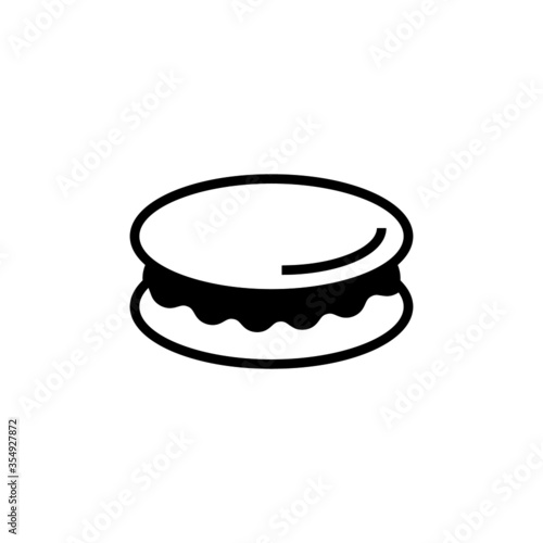 Macarons vector icon in black solid flat design icon isolated on white background