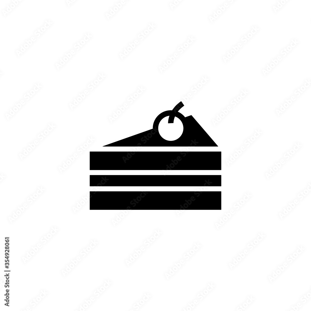Cake graphic vector icon foodin black solid flat design icon isolated on white background Cake graphic vector icon foodin black solid flat design icon isolated on white background