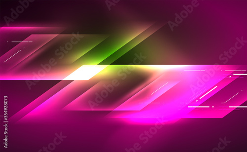 Dynamic neon shiny abstract background. Trendy abstract layout template for business or technology presentation, internet poster or web brochure cover, wallpaper