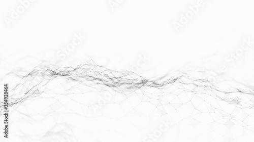 Computer geometric digital connection structure. Business inteligence technology background. Binary code algorithms deep learning. Abstract 3D rendering. Artificial intelligence