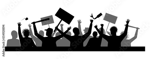 A protest or demonstration. Demand from the crowd. Disturbances in the city. Strike or outrage people. Danger for residents and businesses.