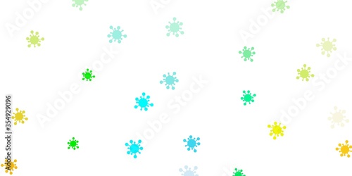 Light blue, yellow vector template with flu signs.