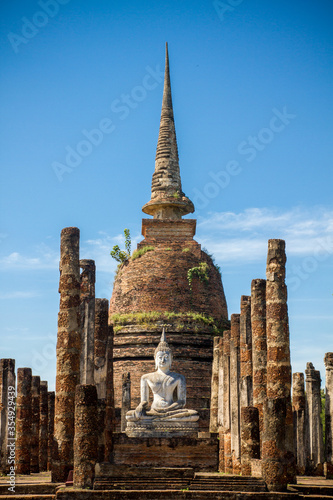 Wat Mahathat  Sukhothai old city  Thailand. Ancient city and culture of south Asia.
