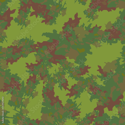 Forest camouflage of various shades of green and brown colors