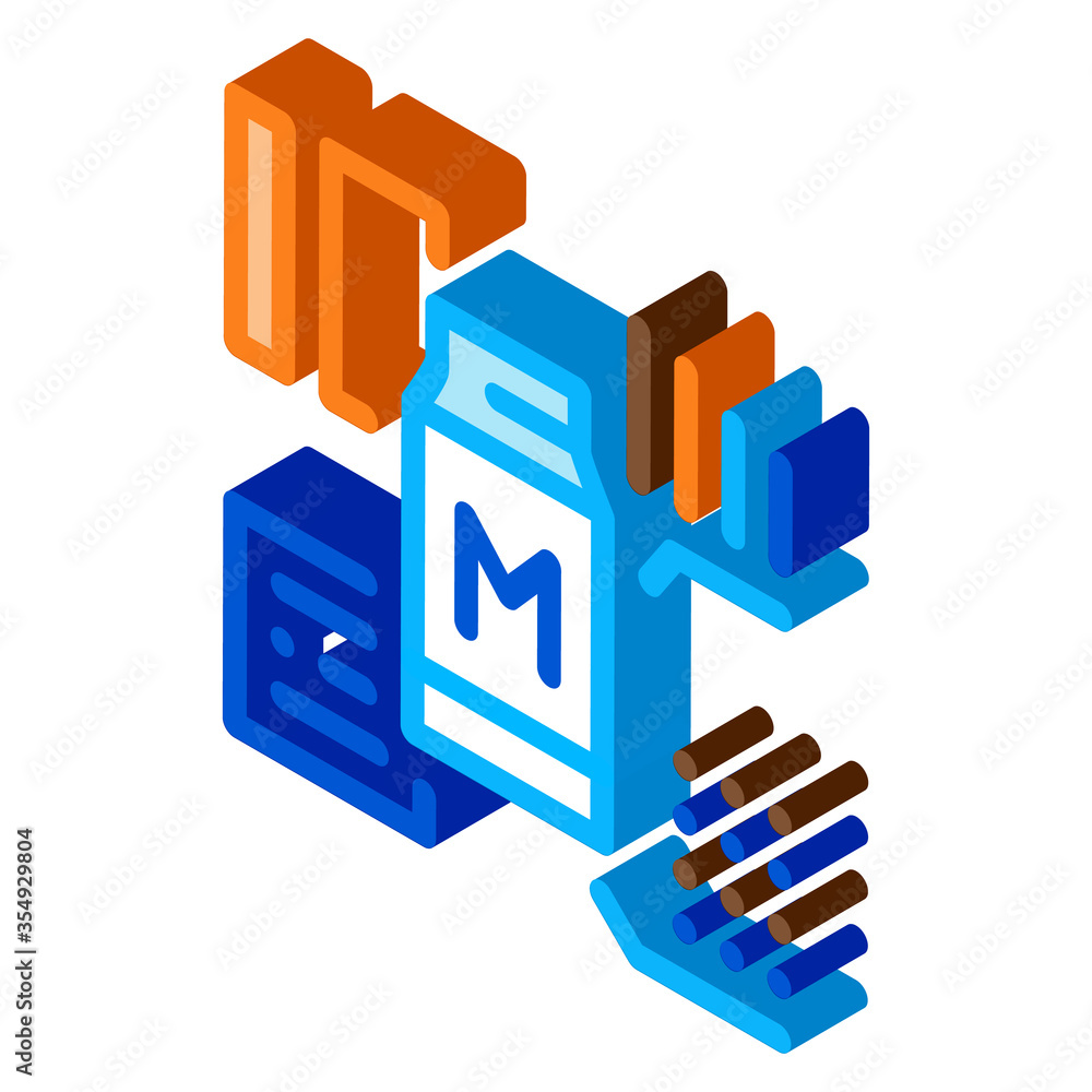 Fototapeta premium milk structure icon vector. isometric milk structure sign. color isolated symbol illustration