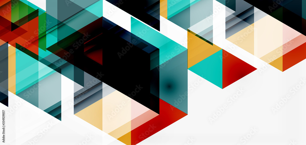 Geometric abstract background, mosaic triangle and hexagon shapes. Trendy abstract layout template for business or technology presentation, internet poster or web brochure cover, wallpaper Geometric abstract background, mosaic triangle and hexagon shapes. Trendy abstract layout template for business or technology presentation, internet poster or web brochure cover, wallpaper