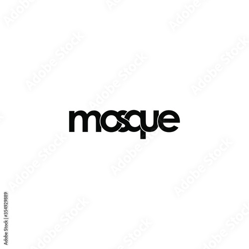 mosque typography letter monogram logo design