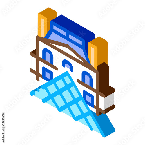 french louvre icon vector. isometric french louvre sign. color isolated symbol illustration