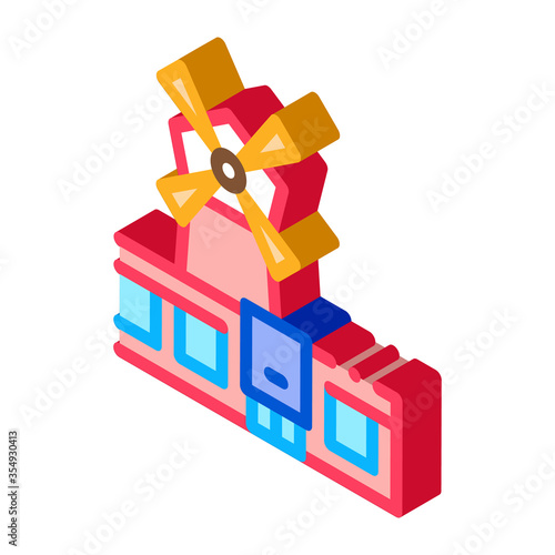 windy french mills icon vector. isometric windy french mills sign. color isolated symbol illustration