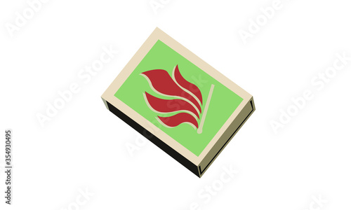 Closed paper box with matches