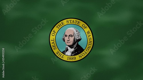 Washington US dense flag fabric wavers, perfect loop for background photo