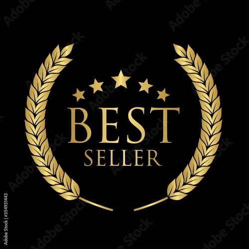 Best seller badge icon, Best seller award logo isolated, vector Illustration