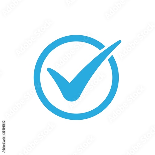 check mark icon isolated on white background. circle tick approved symbol. vector Illustration