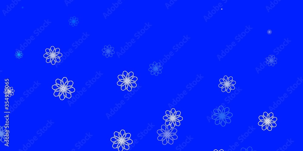 Light BLUE vector doodle background with flowers. Light BLUE vector doodle background with flowers.