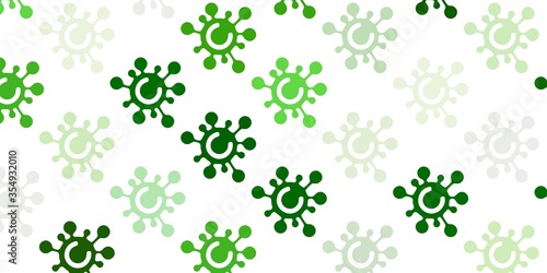 Light Green  Yellow vector texture with disease symbols.
