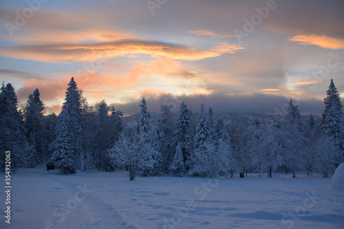 winter sunset in the mountains © Evgenia