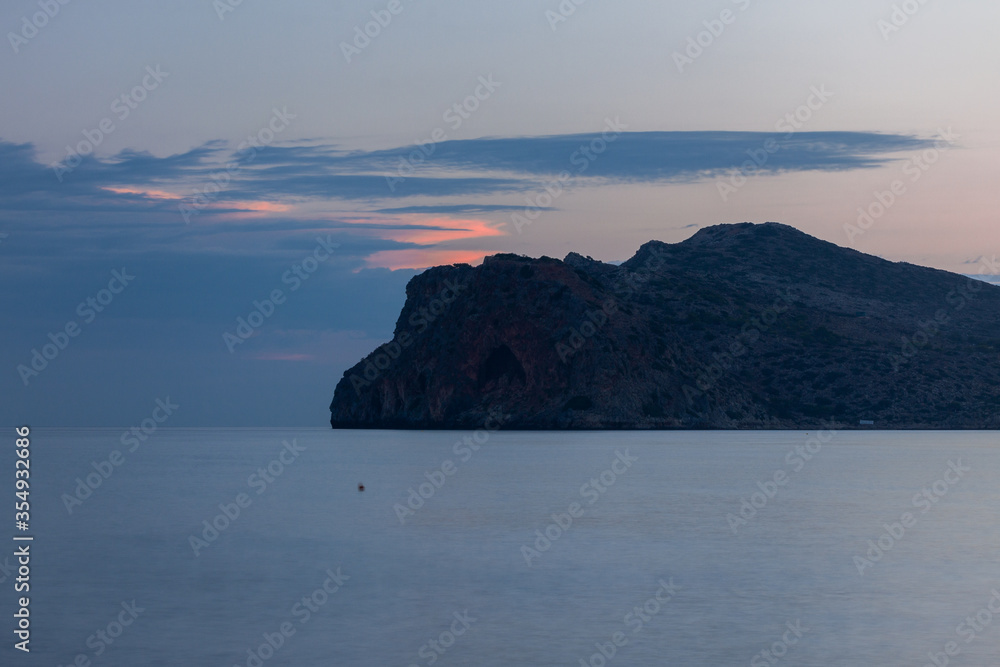 Greek island on the sunrise
