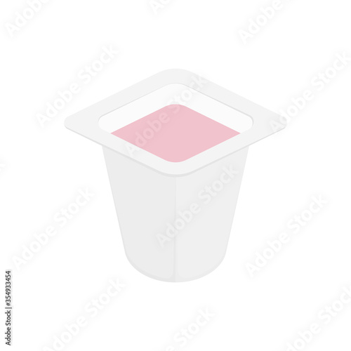 Yogurt icon. Isometric illustration of yogurt vector icon.