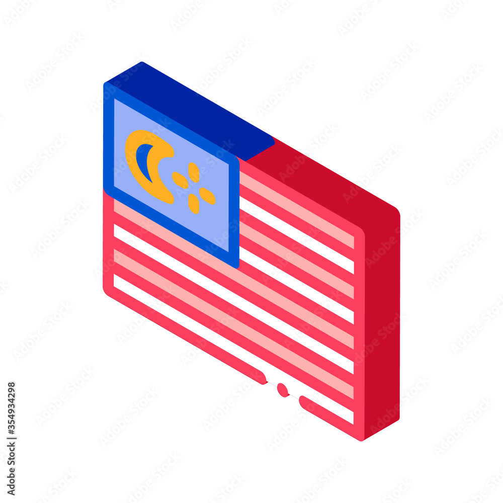 flag of malaysia icon vector. isometric flag of malaysia sign. color isolated symbol illustration flag of malaysia icon vector. isometric flag of malaysia sign. color isolated symbol illustration