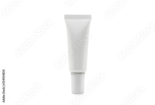 Cosmetic lotion bottle cream on white background.